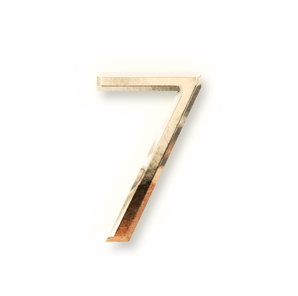 number seven gold digit 7 golden